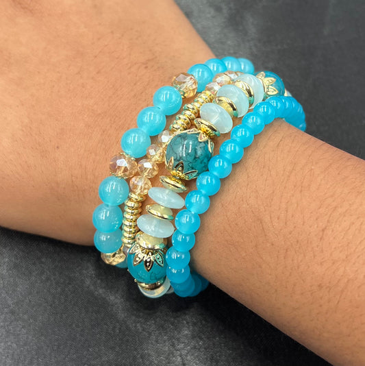 Multilayer Crystal Beaded Bracelet – Boho Ethnic Style