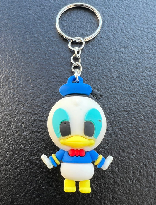 Cute 3D Duck Keychain – Rubber Cartoon Key Tag, Colorful Key Ring for Bags or Keys