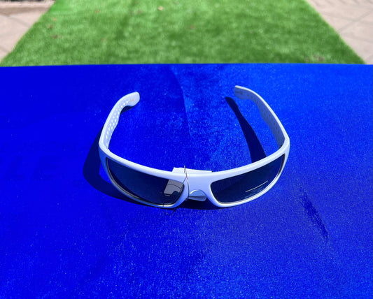 Men’s White UV400 Sunglasses – Classic Retro Square Frame, Unisex Design