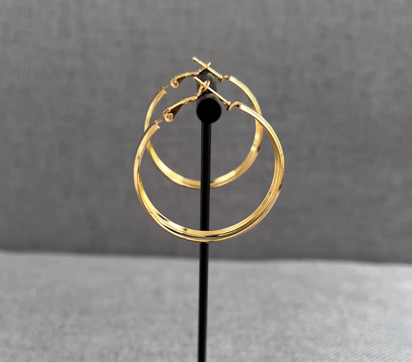 18k Gold Filled Diamond Cut Hoop Earrings 1.75”