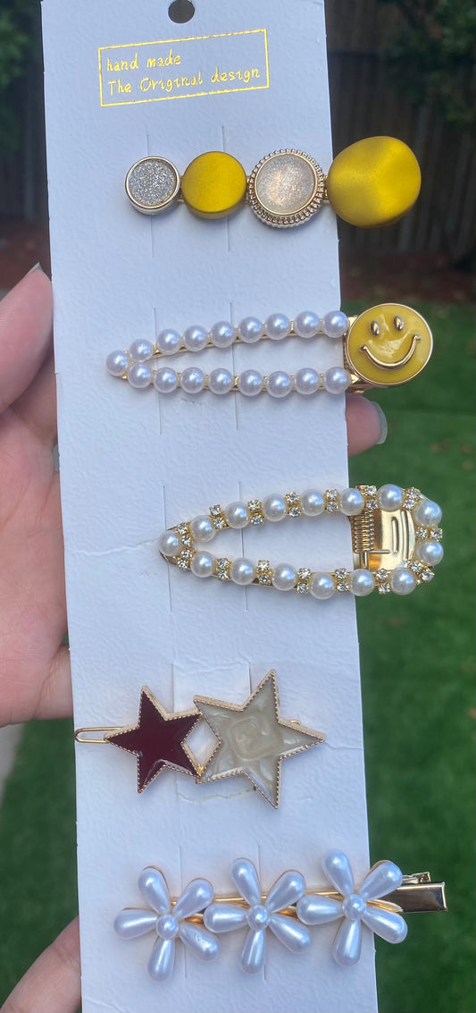Pearl Hair Clip Set for Women – Elegant Bangs & Side Hairpins