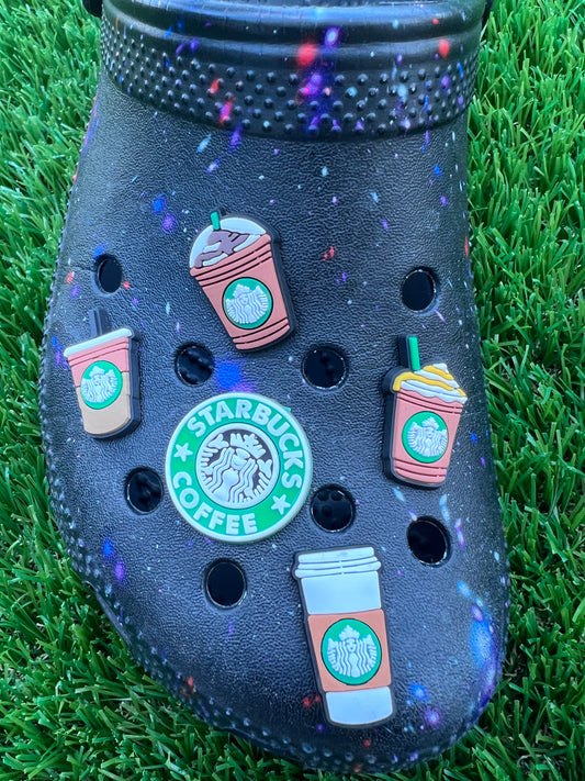 Coffee Croc Charms 5Pcs