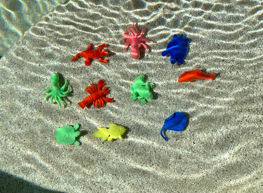48pcs/pack Growing In Water Ocean Animal Expanding Toy Water Soaked Biology Rubber Toys Ocean Animals Toy Soaking Expansion