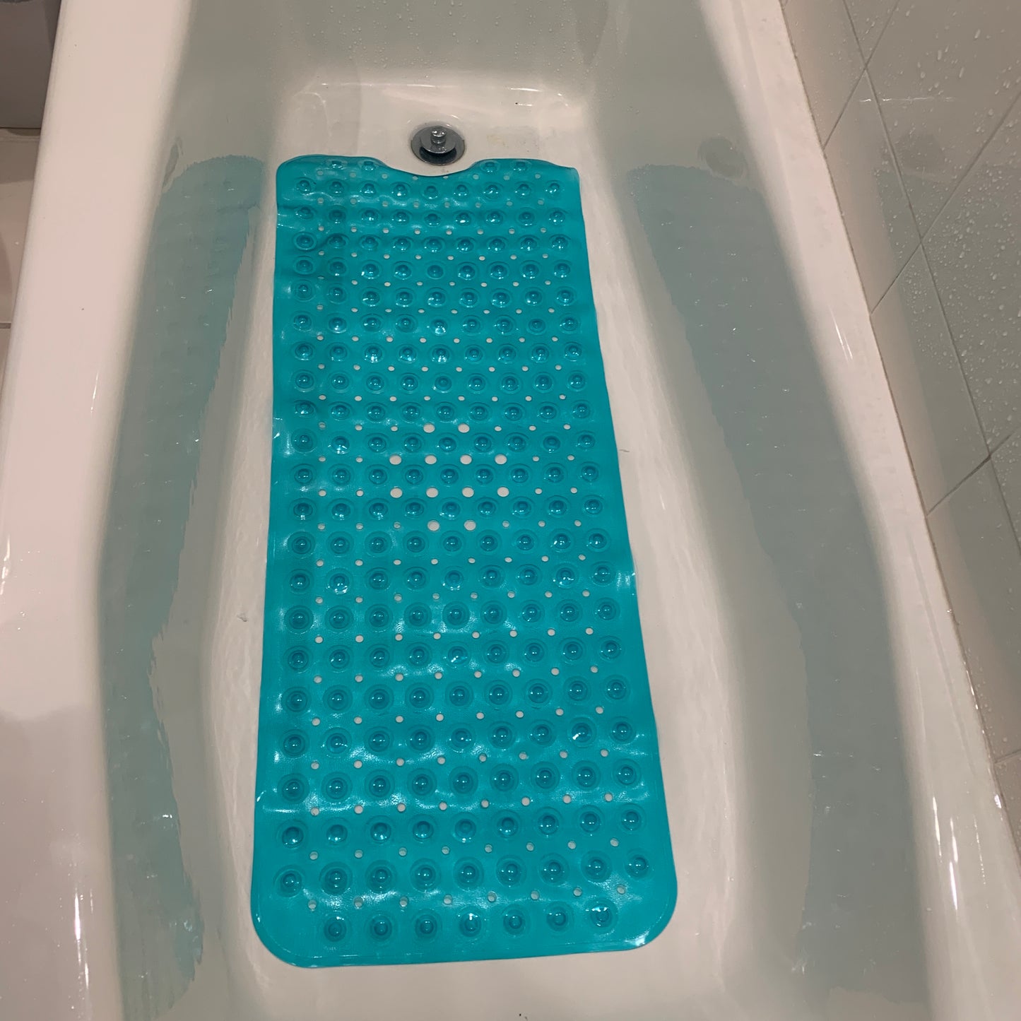 Extra-Long Non-Slip Bathtub & Shower Mat 39”x16” (Smooth/Non-Textured Tubs Only) Safe...