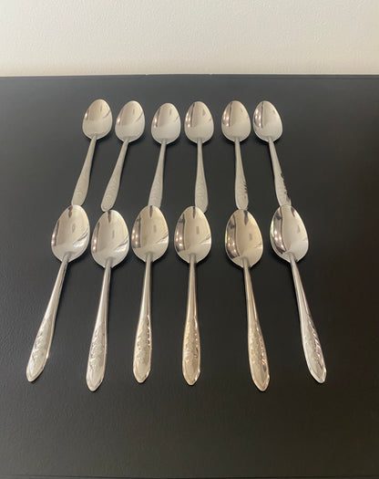 1 Dozen Unique Long Iced Tea Spoons Restaurant Commercial Quality Stainless Silverware All New!