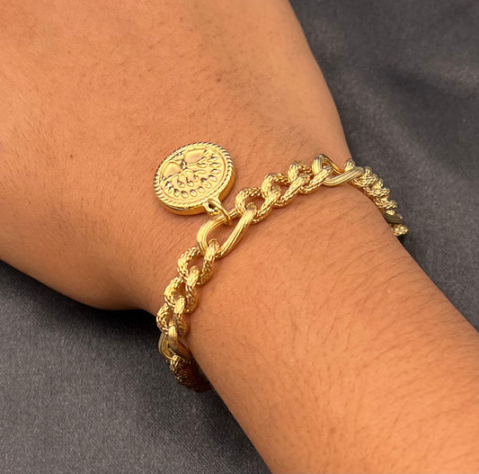 Stainless Steel Tree of Life Bracelet – Round Tag Charm Jewelry for Women