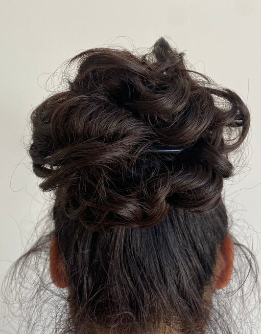 Risbel Messy Curly Hair Bun – Claw Clip-in Hairpiece | Wavy Ponytail Extension for Women