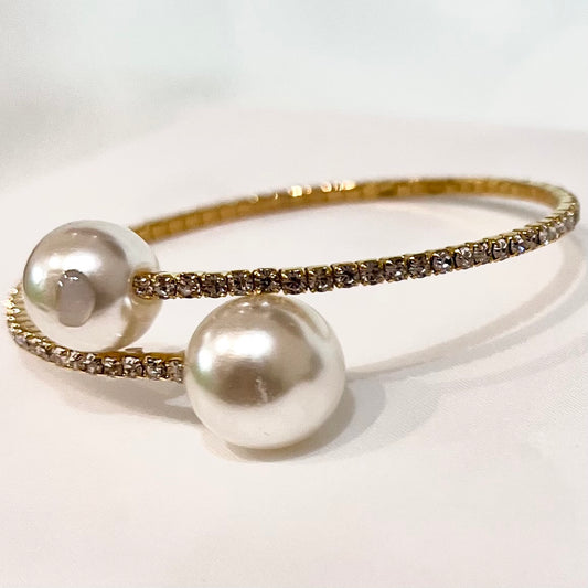 New Fashion Pearl Rhinestone Elastic Bracelet