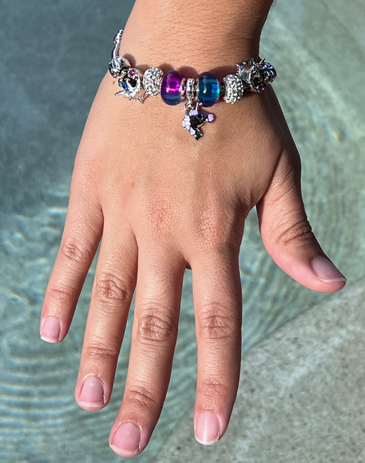 🦄Blue Beads Purple Unicorn Fashion Bracelet 🦄 - Gift for Daughter