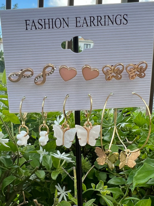 new butterfly earrings set 6 pairs creative butterfly earrings heart earrings
