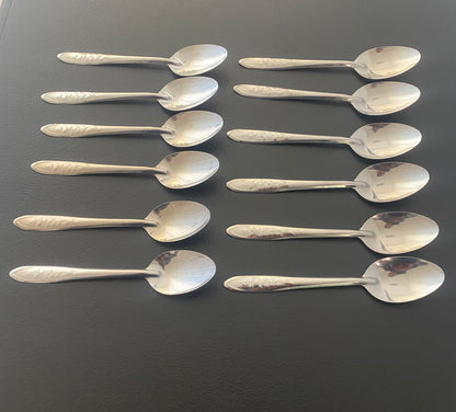1 Dozen Unique Long Iced Tea Spoons Restaurant Commercial Quality Stainless Silverware All New!
