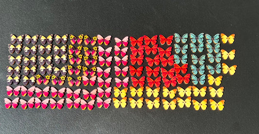 100 Pcs 28mm Mixed Handmade 2-Hole Butterfly Wooden Buttons Sewing  Craft Making