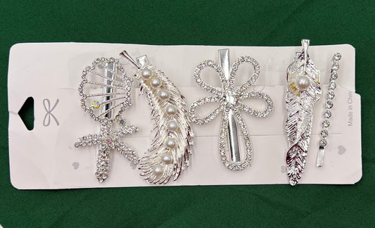 4 piece set of Metal Rhinestone Hair Pin