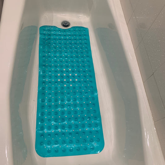 Extra-Long Non-Slip Bathtub & Shower Mat 39”x16” (Smooth/Non-Textured Tubs Only) Safe...