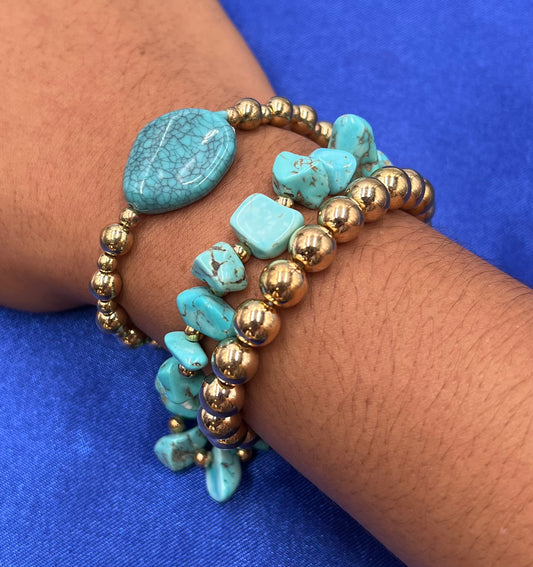 Twin Wind Irregular Beaded Plastic Resin Retro Bohemian Bracelets Jewelry