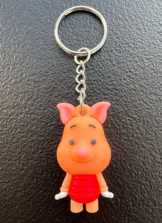 Piglet Pvc Metal Plating Bag Pendant Keychain