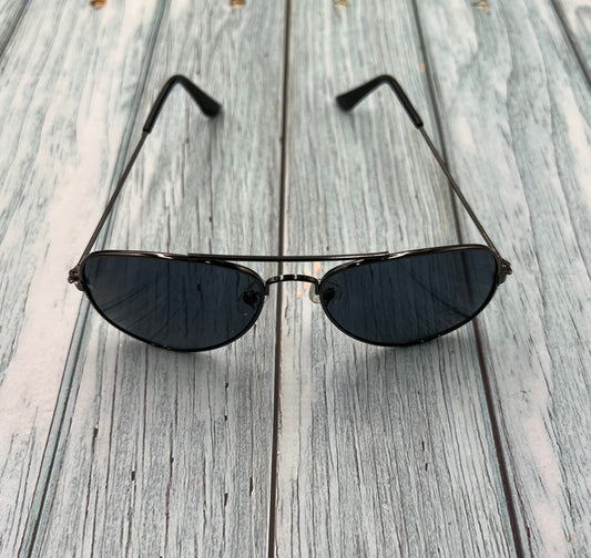 NEW Trend Aviator Sunglasses Color Reflective - Black frame with black lens