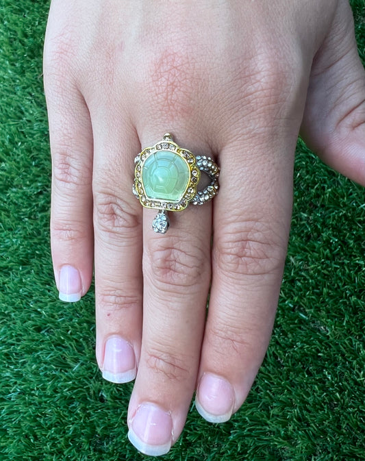 WHOLESALE! RARE Sea Turtle SIlver Emerald SPRING SUMMER Engage Ring Jewelry