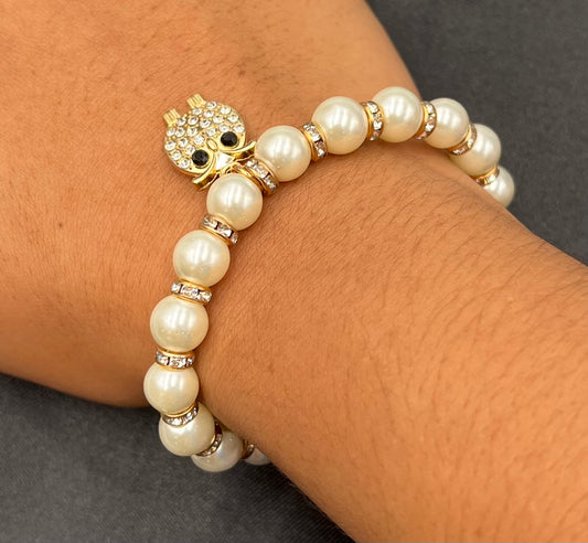 Korean Fashion alloy Pendant Pearl Owl bracelet
