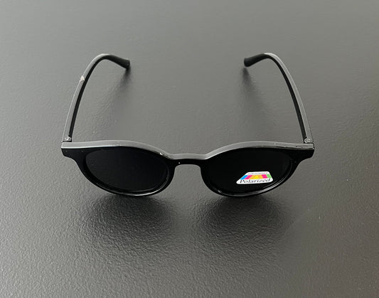 NEW Simple Fashionable Polarized Round Black Frame Retro Sunglasses