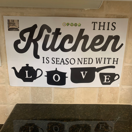 Kitchen Love PVC Wall Sticker – Removable Letter Decal for Kitchen Decor