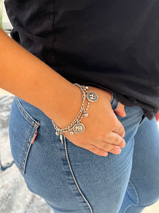 Korean simple stainless steel elephant pendant bracelet