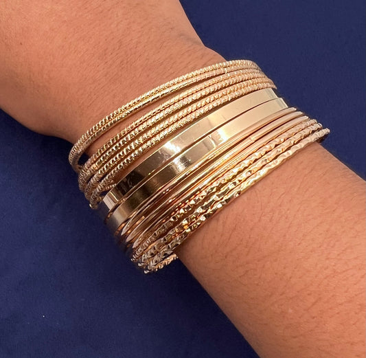 💛 Gold Plated Bangle Bracelet Set – Fashion Jewelry for Women ✨