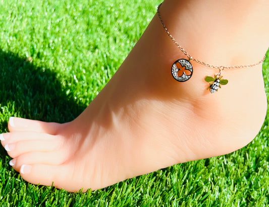 Diamond Bee Anklet – Titanium Steel Jewelry