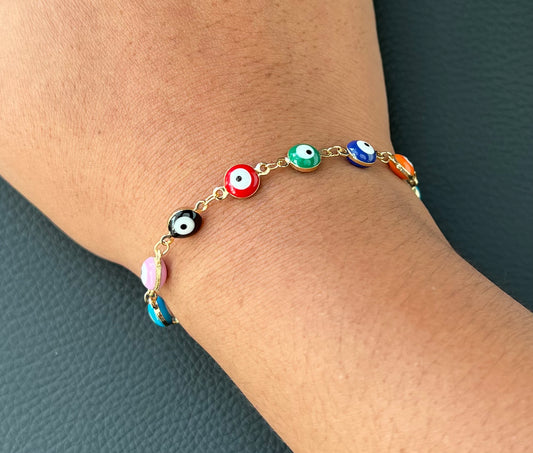 bohemian style colorful retro 11 devil eyes necklace bracelet anklet combination accessories