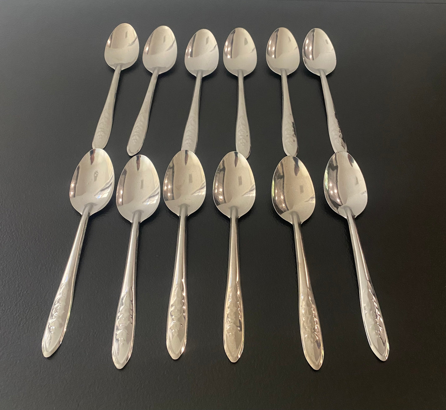 1 Dozen Unique Long Iced Tea Spoons Restaurant Commercial Quality Stainless Silverware All New!