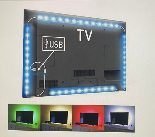 2ft USB Powered LED Light Strips TV Backlight Ambient Light with Remote Control 3Pcs Pre-cut