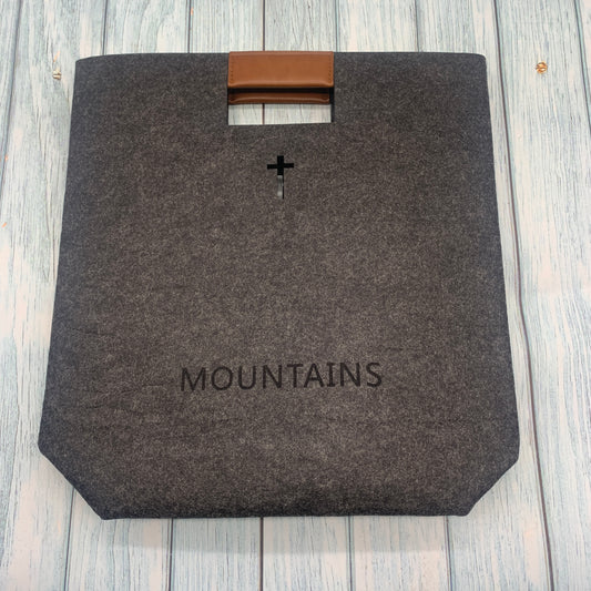 (BLACK) Bible Bag, Bible Carrying Case, Felt Bible Tote, Church Bag, Hollowed Cross