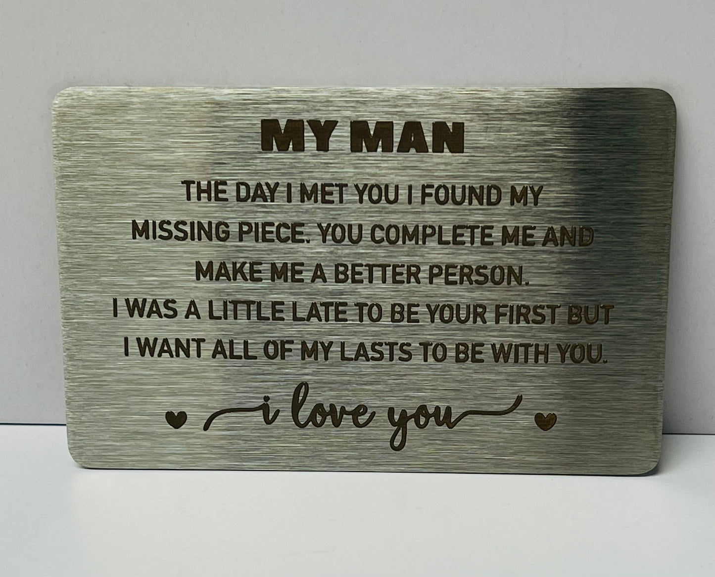 ♥ My Man Wallet Insert Card Anniversary Gifts, Love Note, Deployment Birthday Gift ♥