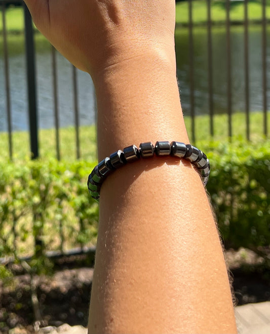 Weight Loss Magnetic Therapy Men Women Hematite Stone Beads Bracelet Jewelry