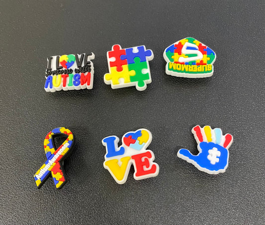 Spreading Love Colorful Charms for Kids 6 Pack Puzzle Piece Set
