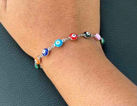bohemian style colorful retro12  devil eyes necklace bracelet anklet combination accessories