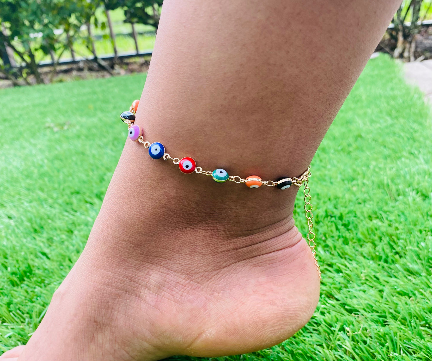 bohemian style colorful retro 15 devil eyes necklace bracelet anklet combination accessories