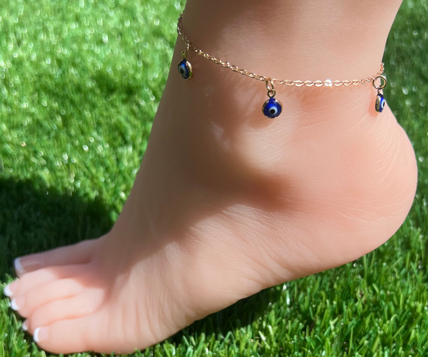 Gold Plated Evil Eye Anklet Bracelet for Women