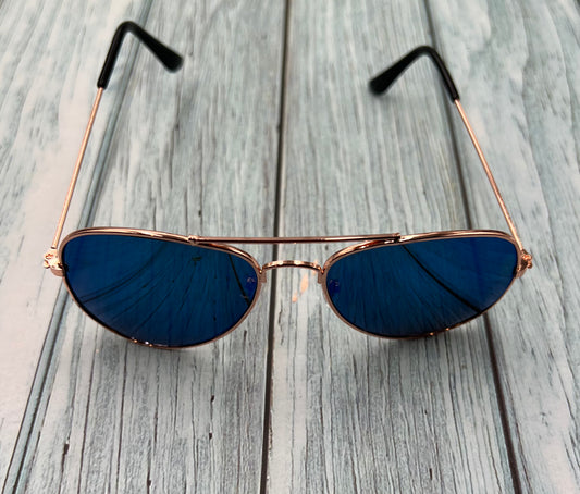 UV400 PROTECTION  fashion colorful aviator sunglasses - Blue Mercury