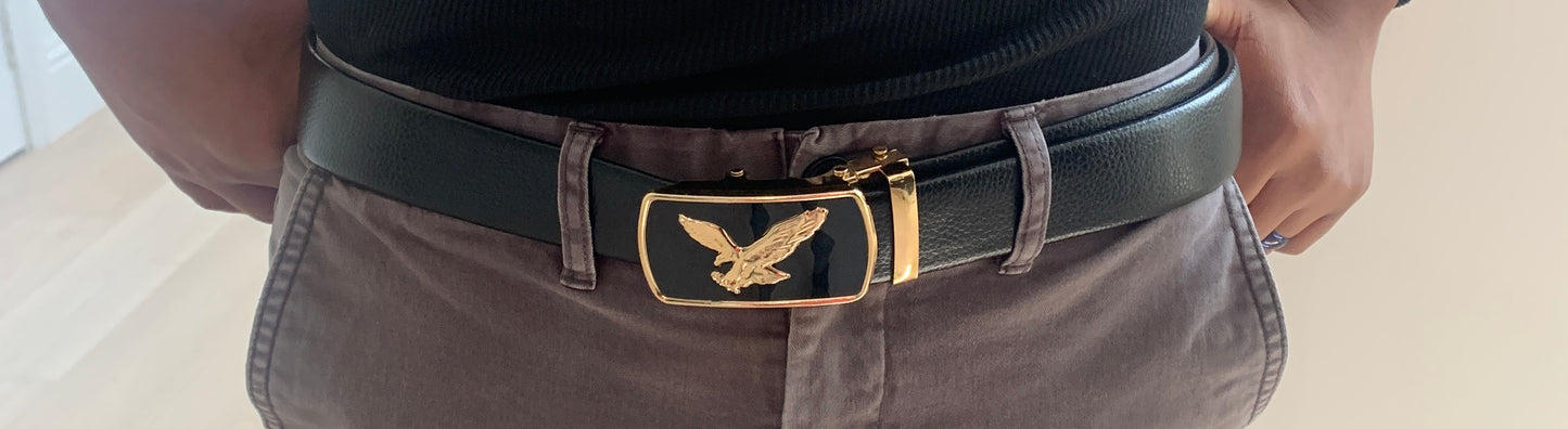Men Eagle Decor Automatic Buckle Belt