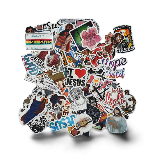 50 Christian Bible Stickers Waterproof Vinyl Jesus Faith Stickers for Water Bottles Laptops Journals